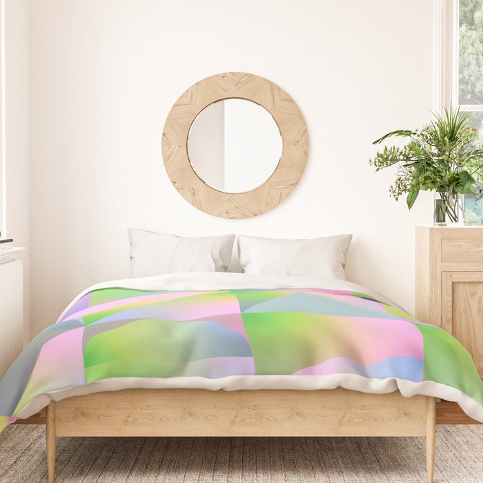 summer pastel gradient shapes Duvet Cover Gallery Image 3