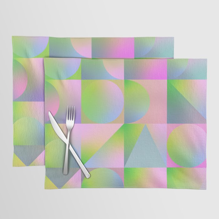 summer pastel gradient shapes Placemat Gallery Image 1