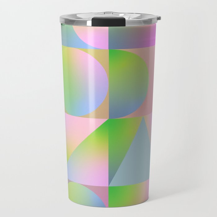summer pastel gradient shapes Travel Mug Gallery Image 1