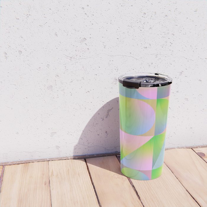 summer pastel gradient shapes Travel Mug Gallery Image 4