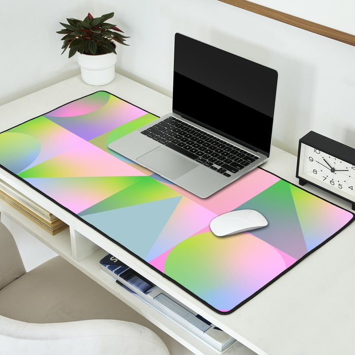 summer pastel gradient shapes Desk Mat Gallery Image 2