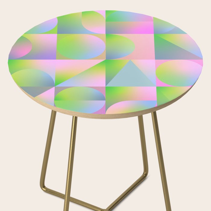 summer pastel gradient shapes Side Table Gallery Image 2