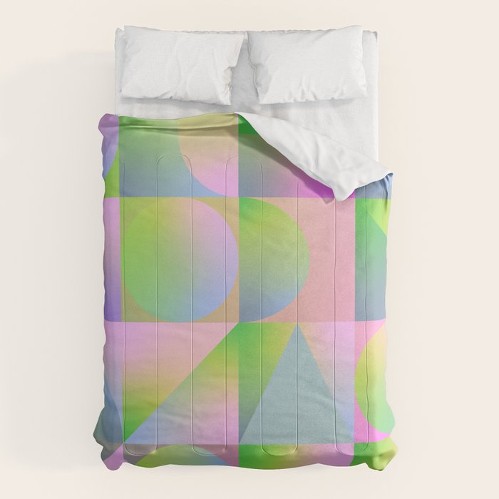 summer pastel gradient shapes Comforter Gallery Image 6