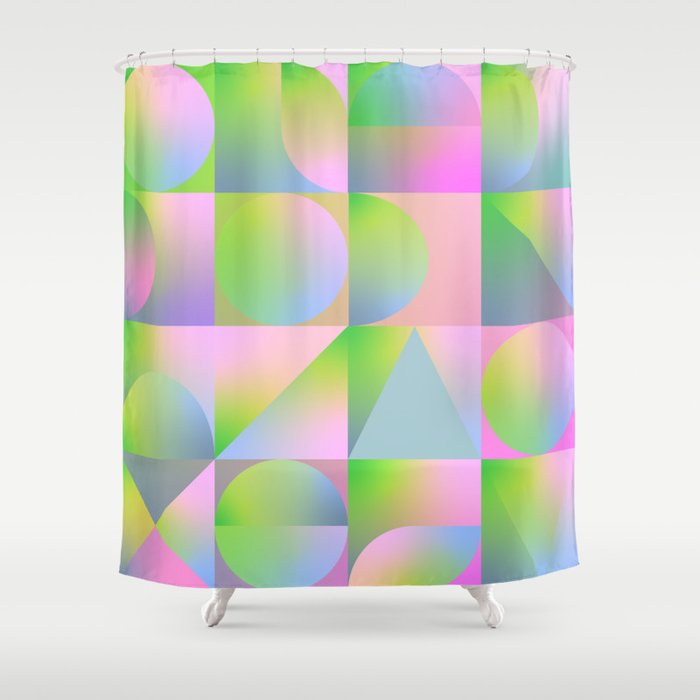 summer pastel gradient shapes Shower Curtain Gallery Image 1