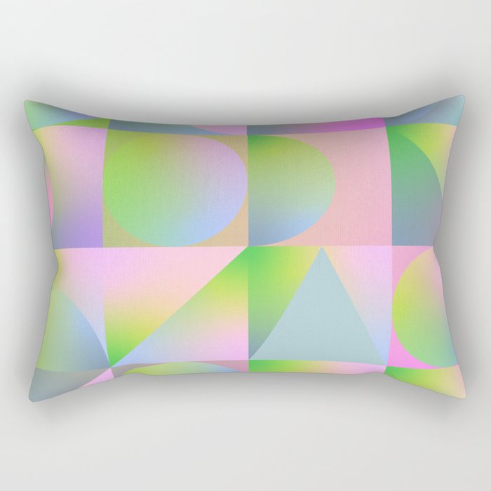 summer pastel gradient shapes Rectangular Pillow Gallery Image 1