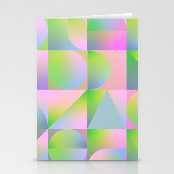 summer pastel gradient shapes Stationery Card Gallery Image 2