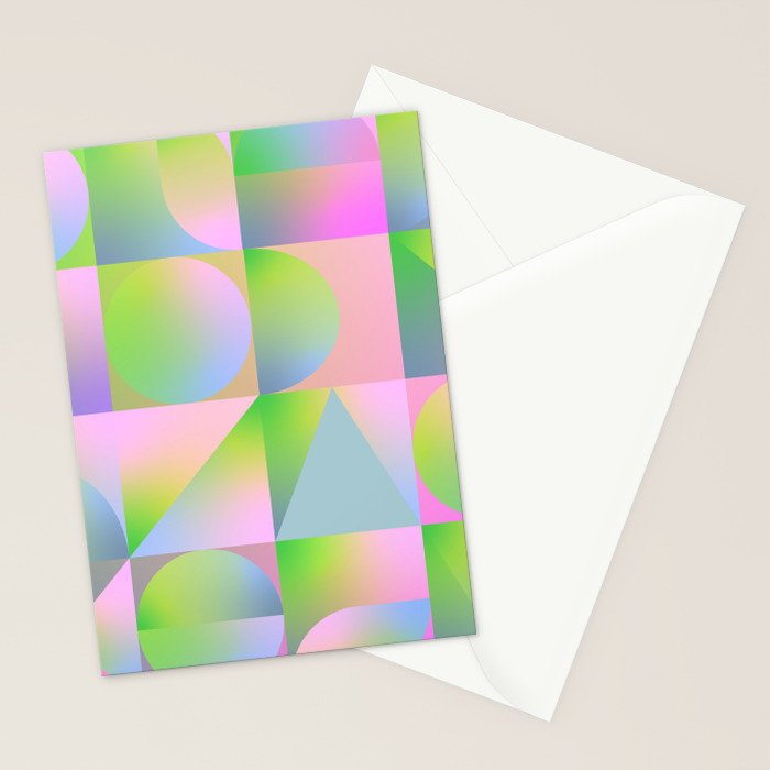 summer pastel gradient shapes Stationery Card Gallery Image 2