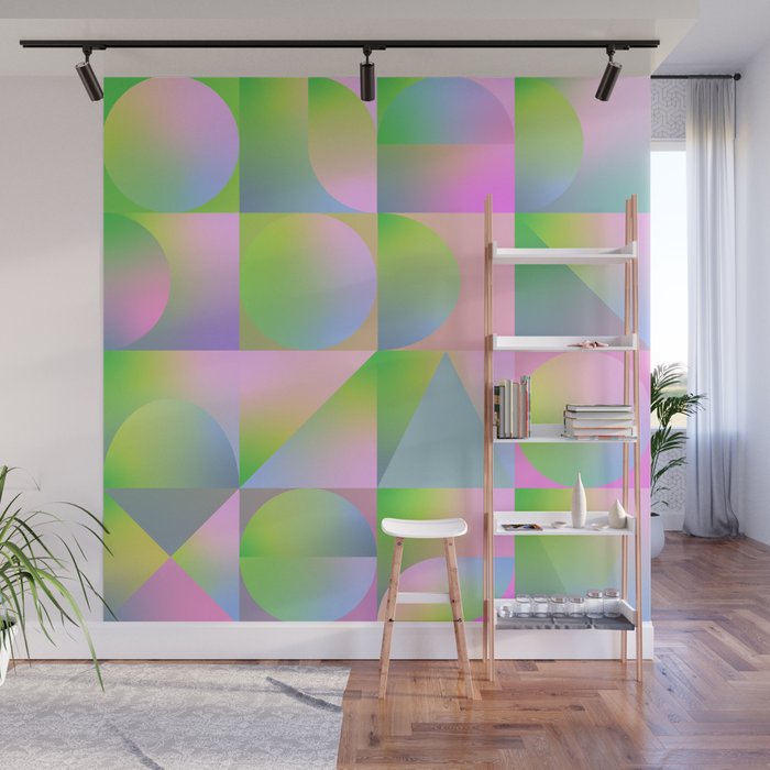 summer pastel gradient shapes Wall Mural Gallery Image 1