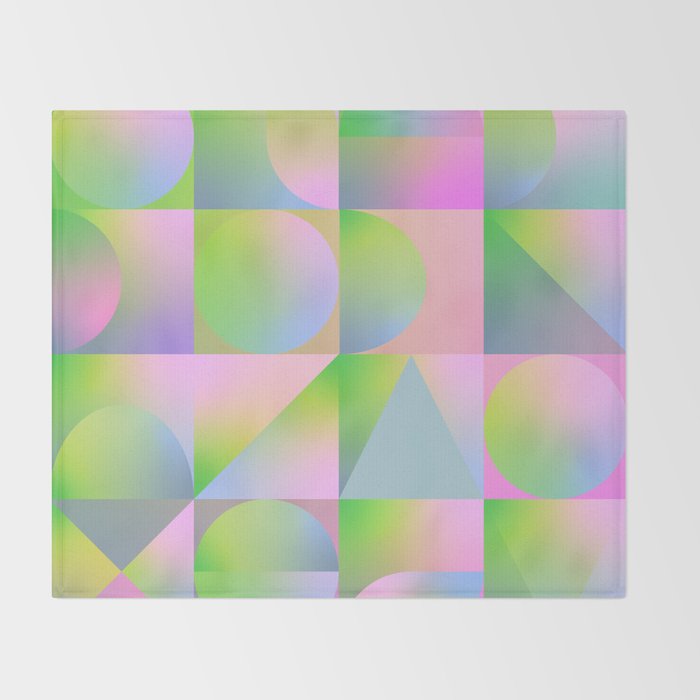 summer pastel gradient shapes Throw Blanket Gallery Image 2