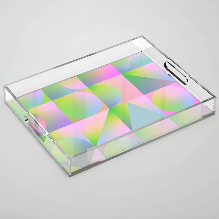 summer pastel gradient shapes Acrylic Tray Gallery Image 1