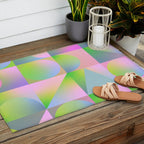 summer pastel gradient shapes Outdoor Rug Gallery Image 2