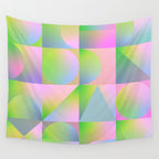 summer pastel gradient shapes Wall Tapestry Gallery Image 4