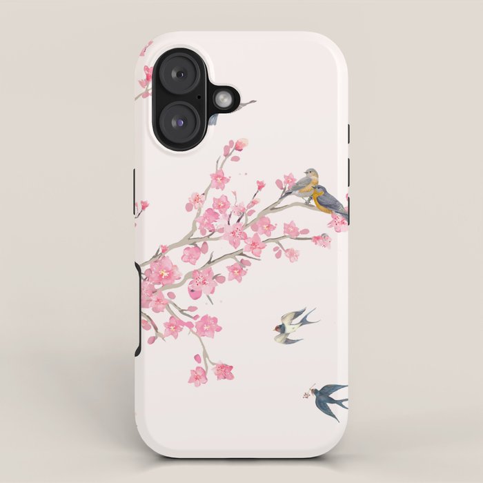Birds and cherry blossoms iPhone Case Gallery Image 1