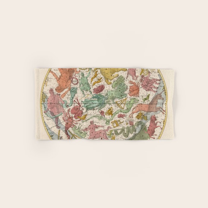 Libra Antique Astrology Zodiac Pictorial Map Bath Towel Gallery Image 1