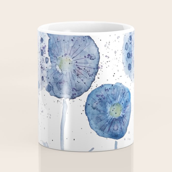 4 indigo abstract dandelion 2 Coffee Mug Gallery Image 4