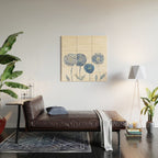 4 indigo abstract dandelion 2 Wood Wall Art Gallery Image 2