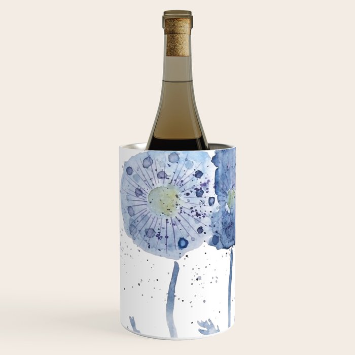 4 indigo abstract dandelion 2 Wine Chiller Gallery Image 2