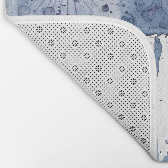 4 indigo abstract dandelion 2 Bath Mat Gallery Image 2