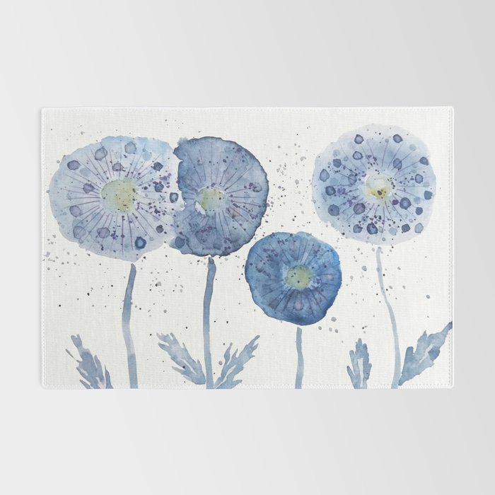 4 indigo abstract dandelion 2 Rug Gallery Image 2