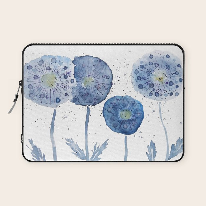 4 indigo abstract dandelion 2 Laptop Sleeve Gallery Image 1