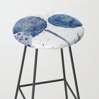 4 indigo abstract dandelion 2 Stool Gallery Image 2