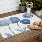 4 indigo abstract dandelion 2 Outdoor Rug Gallery Image 2