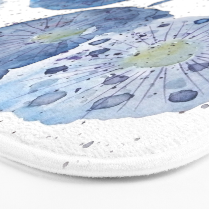 4 indigo abstract dandelion 2 Bath Mat Gallery Image 3