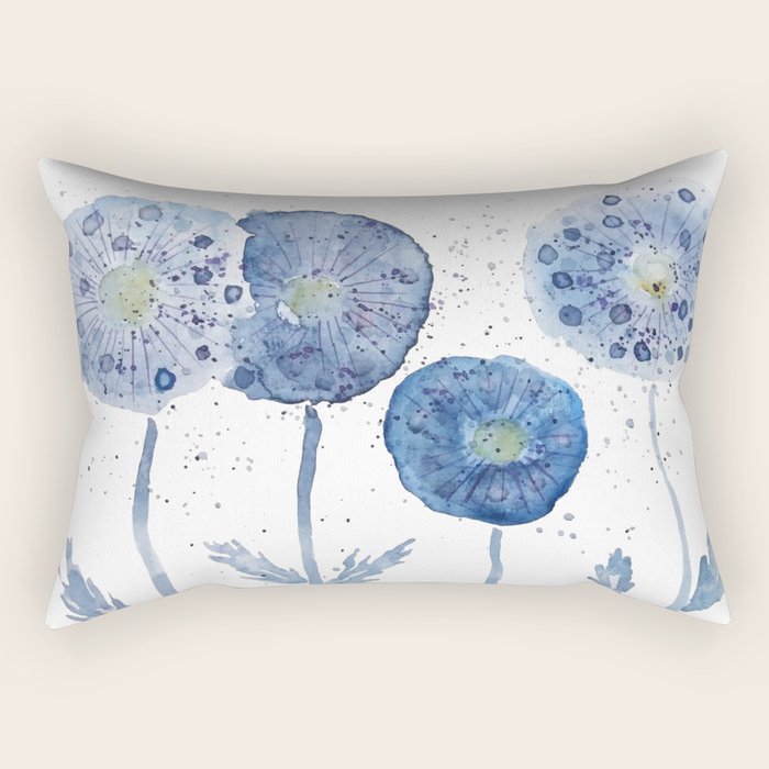 4 indigo abstract dandelion 2 Rectangular Pillow Gallery Image 1