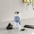 4 indigo abstract dandelion 2 Water Bottle Gallery Image 4