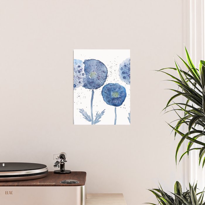 4 indigo abstract dandelion 2 Poster Gallery Image 2