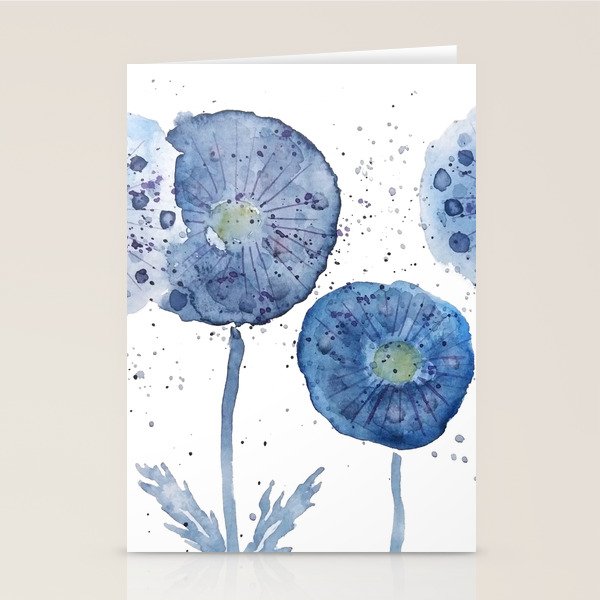 4 indigo abstract dandelion 2 Stationery Card Gallery Image 2