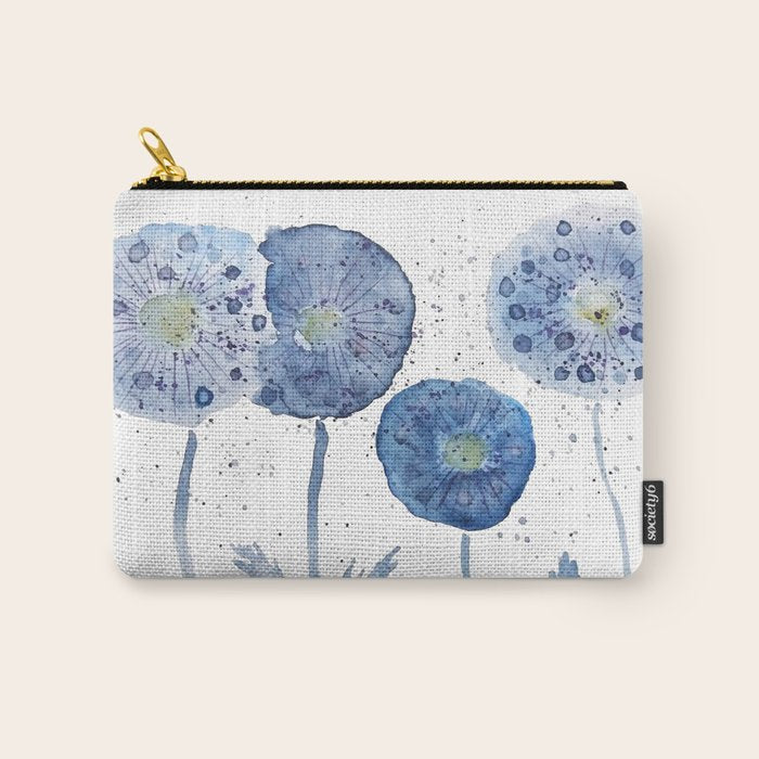 4 indigo abstract dandelion 2 Carry All Pouch Gallery Image 1
