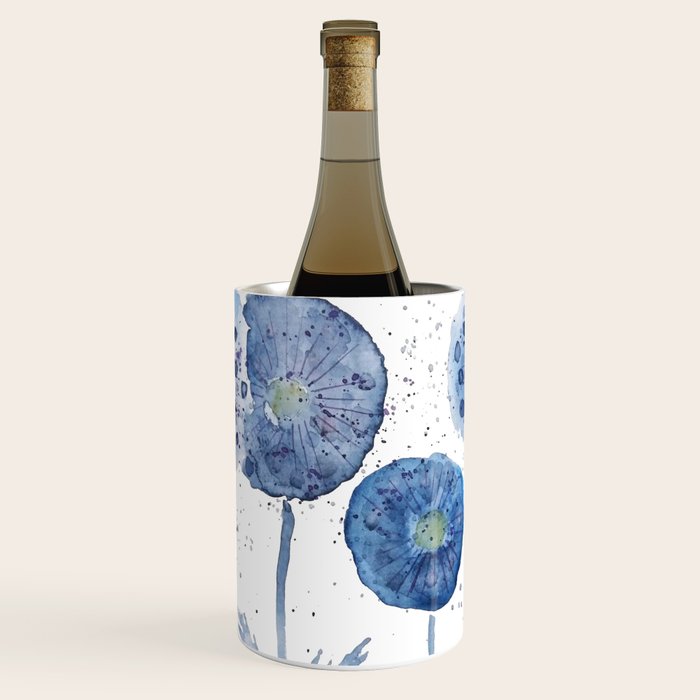 4 indigo abstract dandelion 2 Wine Chiller Gallery Image 1