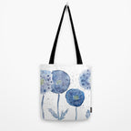 4 indigo abstract dandelion 2 Tote Bag Gallery Image 2