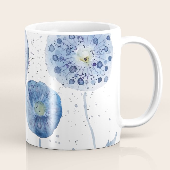 4 indigo abstract dandelion 2 Coffee Mug Gallery Image 1