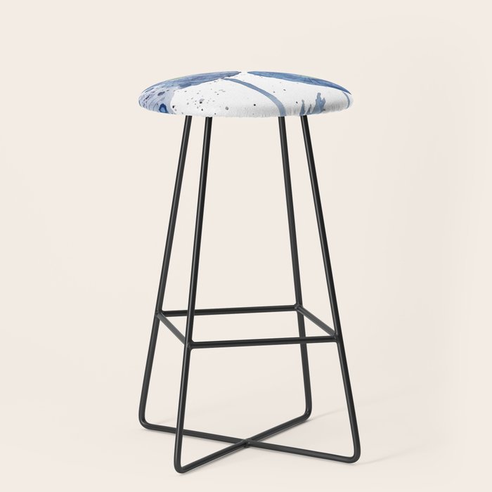 4 indigo abstract dandelion 2 Stool Gallery Image 1