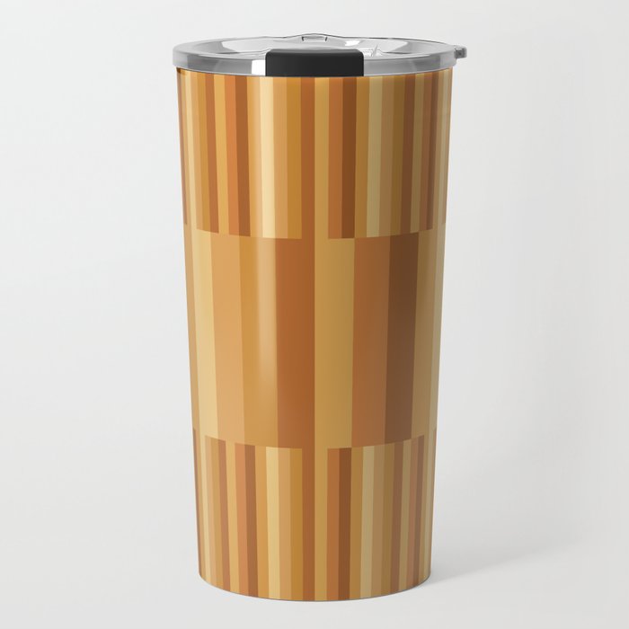 Mixed Stripes Pattern XII Orange Tones Travel Mug Gallery Image 1