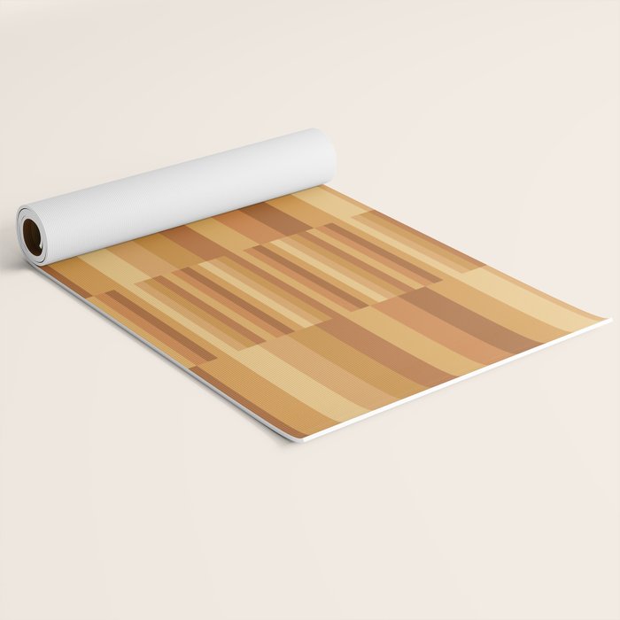 Mixed Stripes Pattern XII Orange Tones Yoga Mat Gallery Image 2