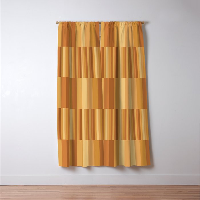 Mixed Stripes Pattern XII Orange Tones Window Curtain Gallery Image 3