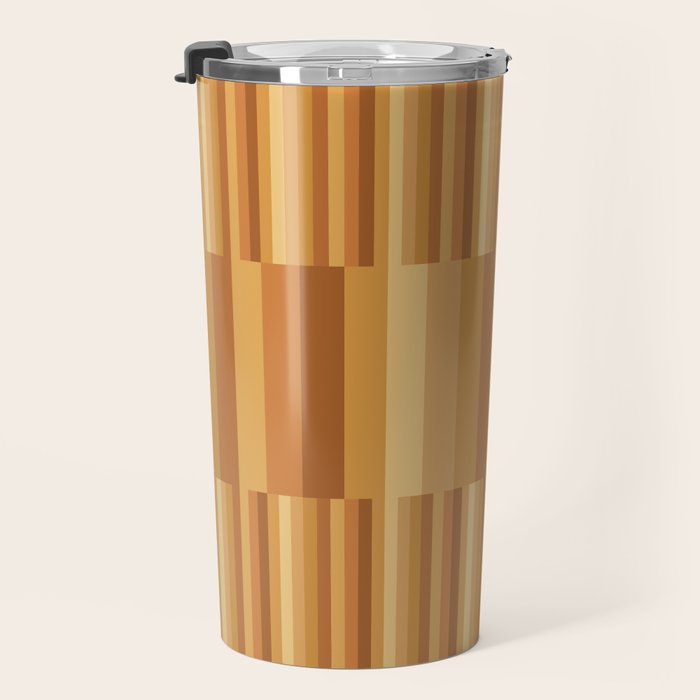 Mixed Stripes Pattern XII Orange Tones Travel Mug Gallery Image 3