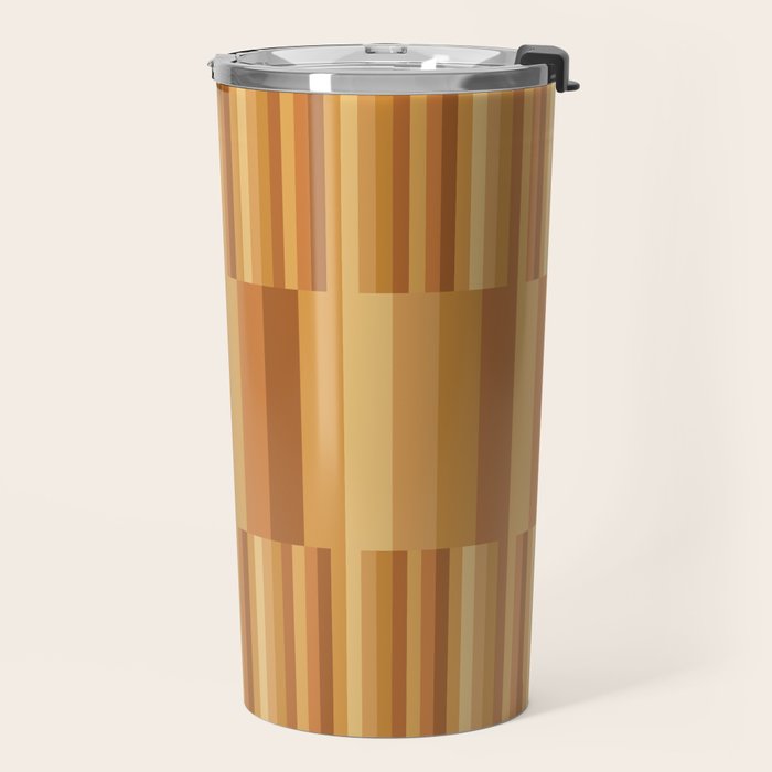 Mixed Stripes Pattern XII Orange Tones Travel Mug Gallery Image 2