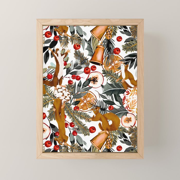 Squirrels on the Christmas tree I Mini Art Print Gallery Image 1