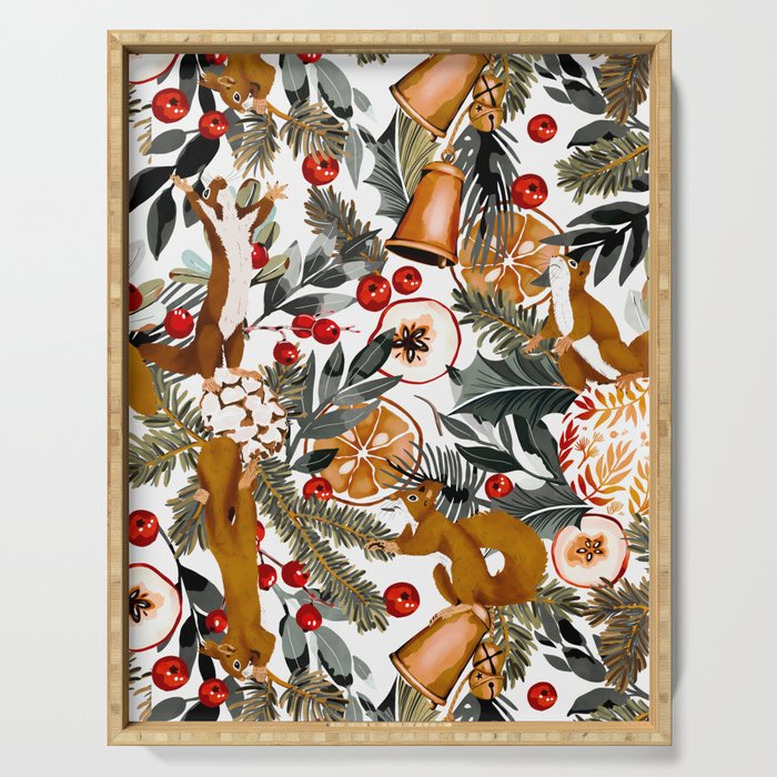 Squirrels on the Christmas tree I Serving Tray Gallery Image 1