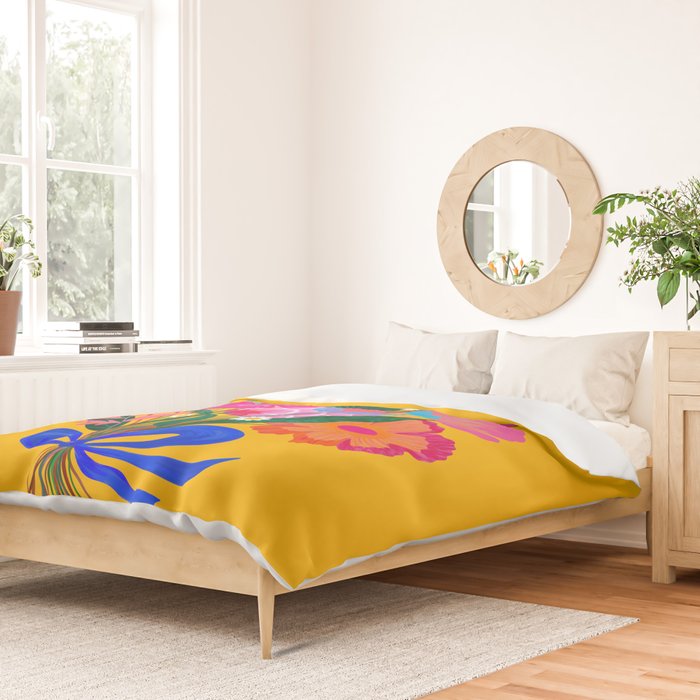 flower bouquet Pink Tangerine Duvet Cover Gallery Image 2