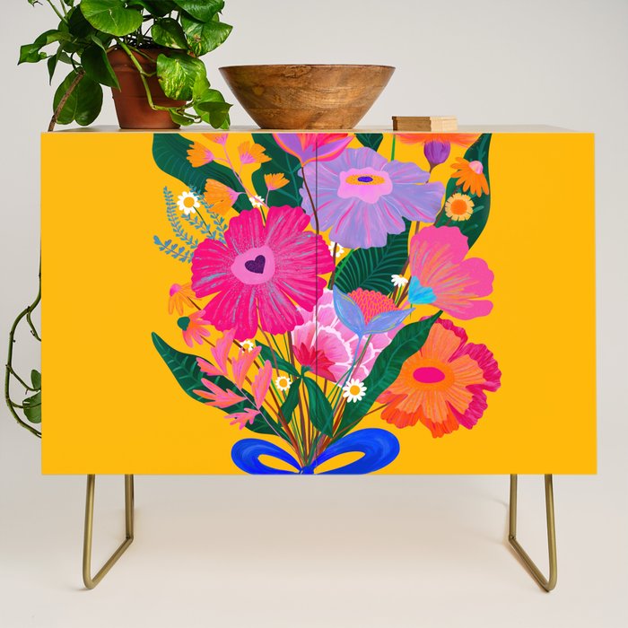 flower bouquet Pink Tangerine Credenza Gallery Image 1