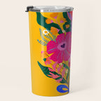 flower bouquet Pink Tangerine Travel Mug Gallery Image 3