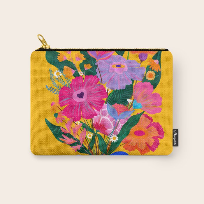 flower bouquet Pink Tangerine Carry All Pouch Gallery Image 1