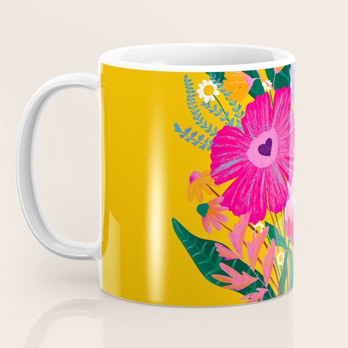 flower bouquet Pink Tangerine Coffee Mug Gallery Image 3