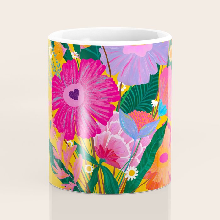 flower bouquet Pink Tangerine Coffee Mug Gallery Image 4