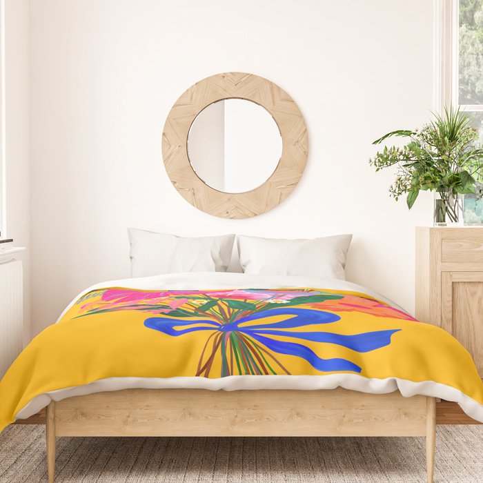 flower bouquet Pink Tangerine Duvet Cover Gallery Image 3